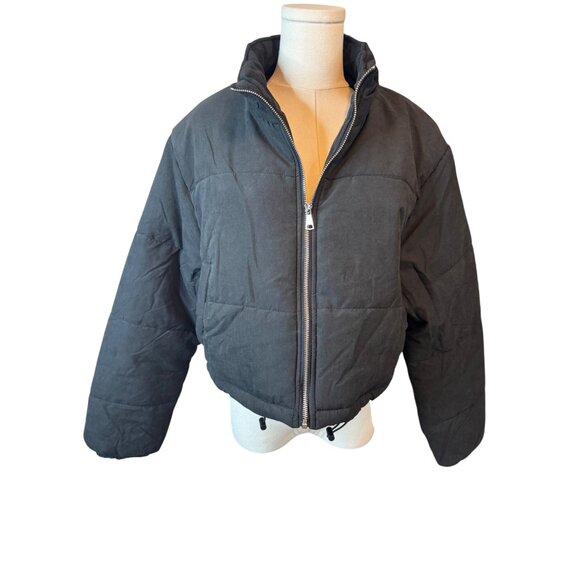 NWT PrettyLittleThing  Medium Black Puffer Jacket Polyester - Picture 1 of 12